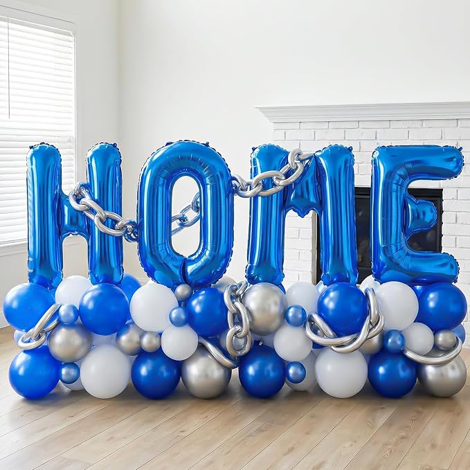 Blue HOME Balloons 40 Inch, Large HOME Letter Banner - Image 3