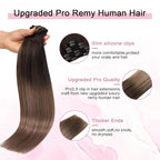 Pro2.0 Clip in Hair Extensions Real Human Hair 120g Thick 7pcs Color #2/6/18 Dark Brown to Dirty Blonde Remy Real Human Hair Extensions Clip ins 14inch Double Weft（#2/6/18-14inch）