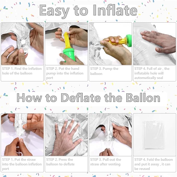 Number Balloons Silver Party Balloon - Image 3