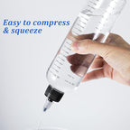 2 Pack Applicator Bottle for Hair 16.9oz Soft Squeeze Empty Oil Dispenser Hair Color Applicator Root Hair Dye PET Plastic Refillable Bottles for Salon Sylist with Graduated Scale and Twist Top
