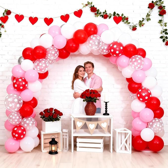 Red Pink White Strawberry Balloons - Image 6
