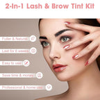 2-In-1 Eyelash & Eyebrow Color Kit, Professional Lash and Brow Color Kit DIY Hair Coloring for Salon & Home Use 7ml (Coffee/Dark Brown)