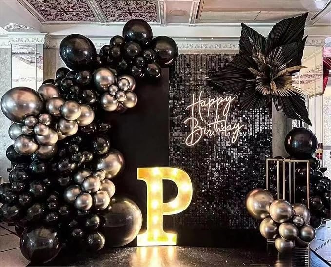 MEBAY Black Silver Balloons Garland Arch Kit, Wedding Backdrop, Graduation - Image 7