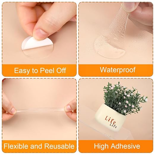 JANYUN 144Pcs Sticky Tack Tape for Walls, Sticky Dots Strips Adhesive | Heavy - Image 5