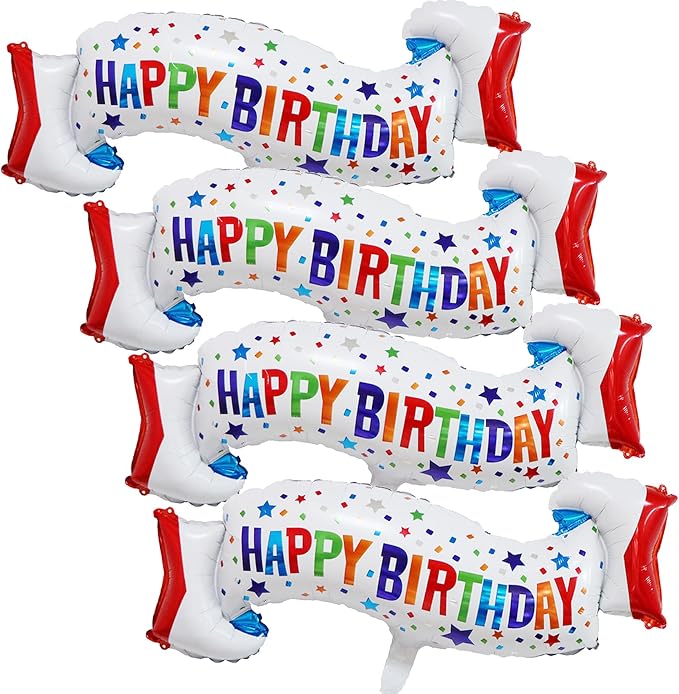 Happy Birthday Balloons Colorful Birthday Balloon Banner by OSAMUHA