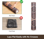 Floor Mat for Home 5×7ft, Easy Clean Plastic Rug-Like Pattern Area Mat for Living Room, Waterproof Vinyl Area Rug for Under Kitchen Table, No Slip Soft Vintage Rug for High Traffic Area (Brown)
