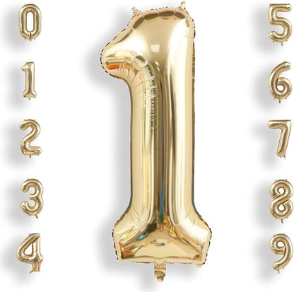 AULE 40 Inch Light Gold 1 Balloon Number Foil 0-9 Birthday Big Numbers | by AULE