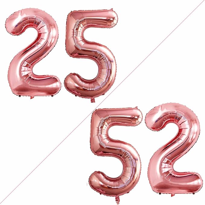 Number 25 Balloons for 25th Birthday Party Decorations, 42 Inch Jumbo Foil by GOER