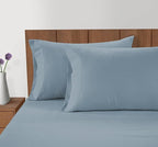 Lane Linen 100% Organic Cotton Pillow Cases King Size (20"x36") - King Size Pillow Cases Set of 2 - Certified Organic Cotton Pillowcases - King Pillow Cases - French Blue