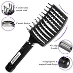 Hair Brush, Detangler Hair Brushes for Women Men Kids Faster Blow Drying, Curved Vent Detangling Brush for Wet Dry Curly Straight Thick Thin Hair Adds Shine, Makes Hair Smooth (black)
