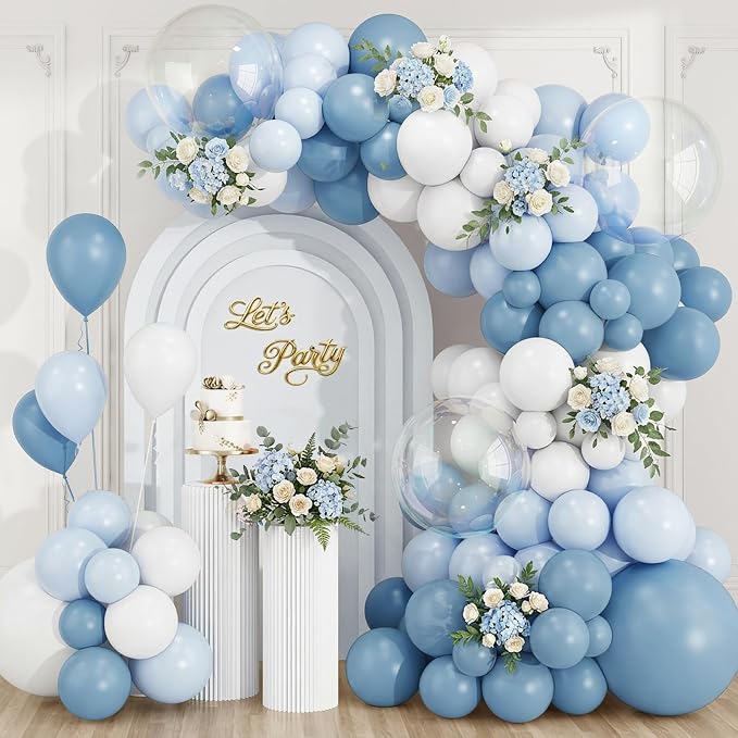 RUBFAC Dusty Blue Balloons Garland Arch Kit by RUBFAC