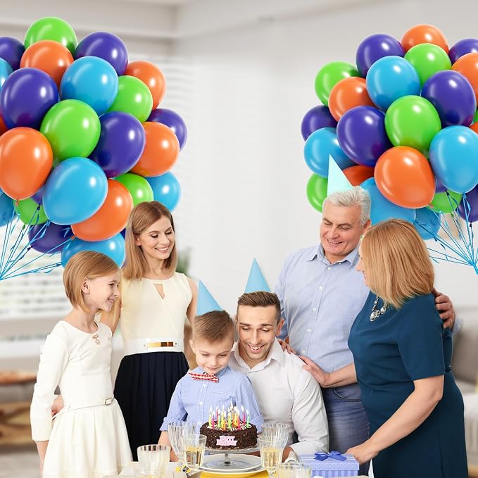 60pcs 12inch Blue and Orange Balloons - Image 5