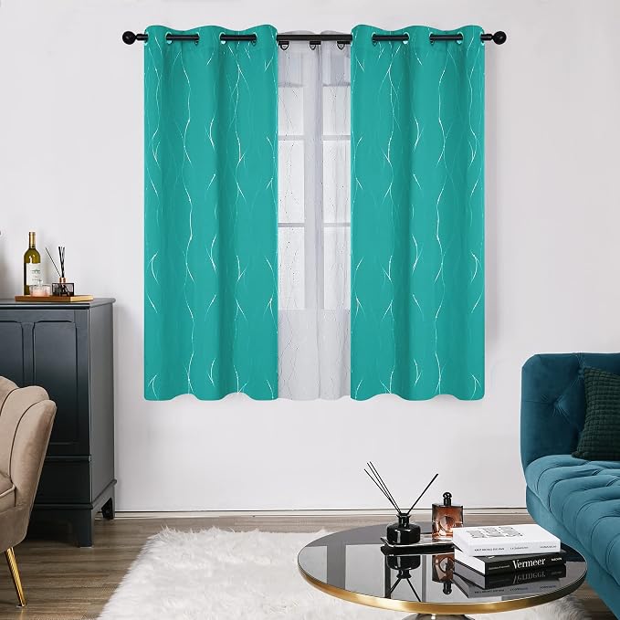 Deconovo Living Room Curtains 54 Inches Long, Thermal Insulated, Room Darkening - Image 2