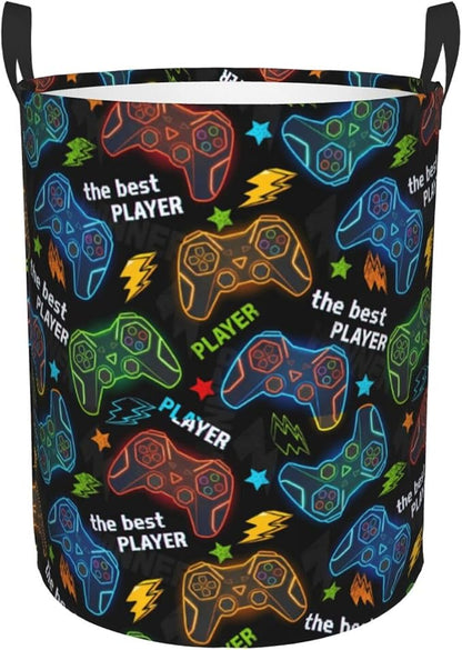 Video Game Controller Colorful Laundry Hamper Bag - Image 9