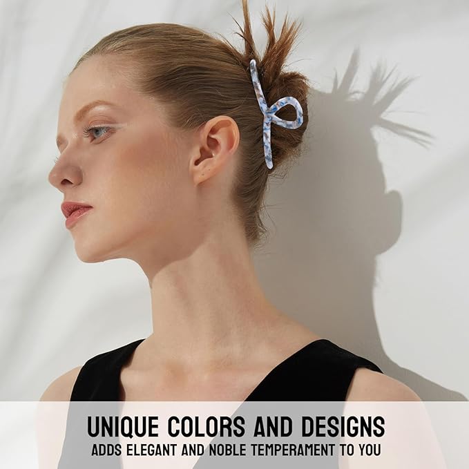 Large Metal Hair Clips - Claw Clip for Thick Long Hair – Women's Strong Spring Non-Slip Claw Clip Elegant Acetate Hair Accessory