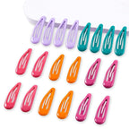 20 PCS Metal Snap Hair Clips Water Drop No Slip Barrettes for Women Bright Small Hair Clips For Thick And Thin Fine Hair,Purple Orange Blue Red,1.97 x 0.5 In.