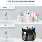 Mesh Shower Caddy Portable, Large Capacity Shower Bag Quick Dry Bathroom Tote, Travel Toiletry Bag Organizer with 6 Pockets for Dorm Room, Gym, Bathroom, Swimming, Camping, Beach, Travelling