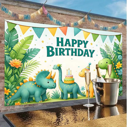 Dinosaur Birthday Decorations Banner 71x43 Inch, Large Dinosaur Birthday Party - Image 6