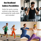 3 Pack Headbands for Women - Short Hair Bandana Headbands, Non Slip Elastic Sweat Hairbands, Soft Fabric Hair Wraps for Girls - Suitable for Workout, Yoga, Running & Sport