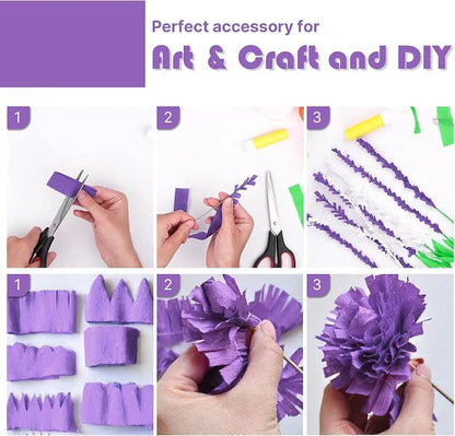 PartyWoo Silver Purple Lilac White Crepe Paper Streamers 6 Rolls 492 FT | - Image 4