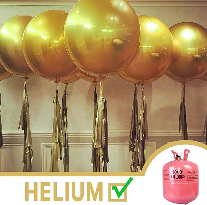 PartyWoo Metallic Gold Large Giant Foil 4D Balloons 20pcs Different Sizes | 22 - Image 3