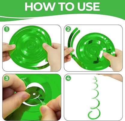 24 PCS Green Hanging Swirl, Sparkle Ceiling Hanging Decorations, Plastic - Image 7