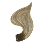 Full Shine Remy Hair Extensions Clip in Short 3 Pcs 60 G Balayage Walnut Brown to Ash Brown Mix Light Blonde Real Hair Clip in Extensions 14 Inch