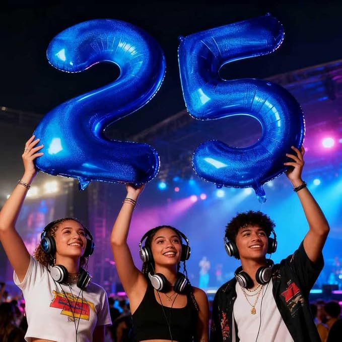 Laser Navy Blue Number 25 Balloons 40 Inch | Giant Number Dark Blue 25 - Image 6