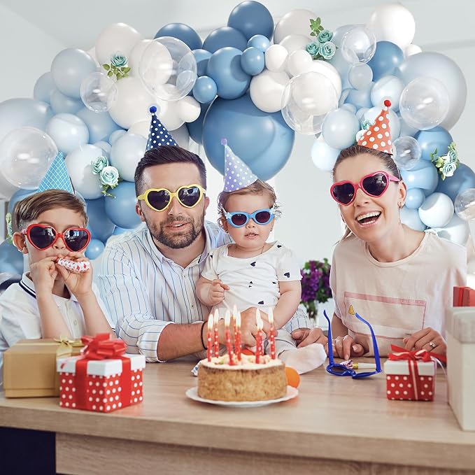 Dusty Blue Balloon Arch Kit 155Pcs Light Blue and White Clear Balloons - Image 6