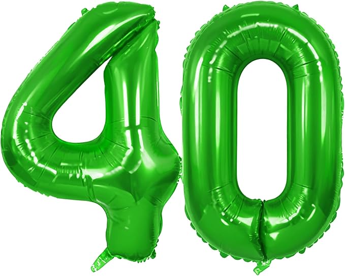 Number 40 Balloons for 40th Birthday Party Decorations, 0-100 Large No.40 by Joycard