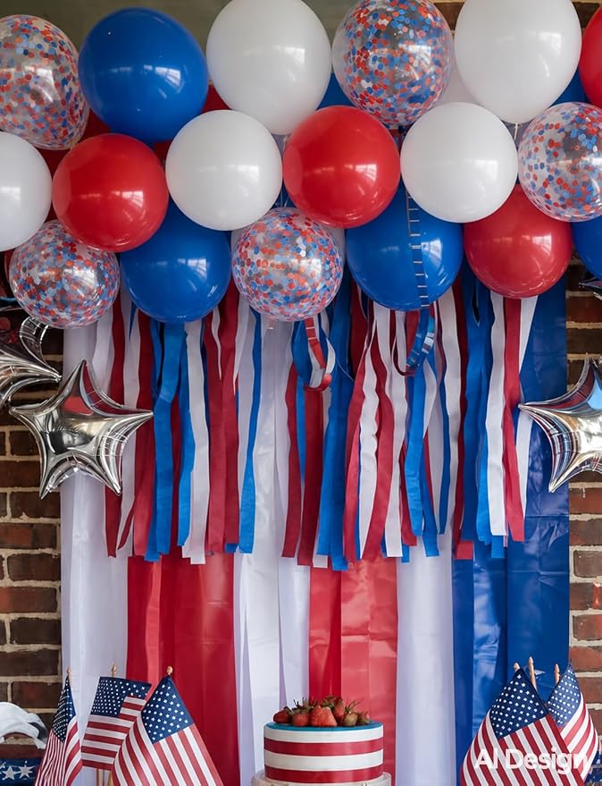 Red White Blue Balloons for 4th of July Decorations | 50 Pcs 12 Inch Red White - Image 2