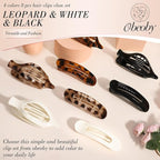 Obeoby 8 PCS Flat Hair Clips, Tortoiseshell Flat Claw Clips 2 Styles Hair Claws for Women Girls Medium Hair Volume