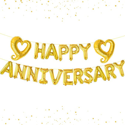 KatchOn Gold Happy Anniversary Balloons 18 Inch, Anniversary Decorations | by KatchOn