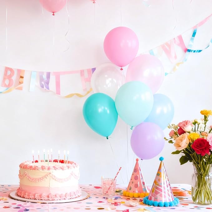 Pastel Pink Purple Teal Balloons - Image 4