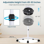 Hooded Hair Dryer, Professional Hood Dryer on Wheels, Sit Under Dryer, Standing Hair Dryer, White