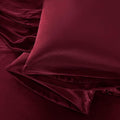 Aormenzy Satin Pillow Cases for Women King Size Set of 2, Burgundy Satin Pillowcase for Hair with Envelope Closure Silky Pillow Covers Wrinkle, Fade Resistant (20x40 Inches)