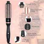 Curling Iron Set, O'bella 5 in 1 Curling Wand Set with Thermal Brush&4 Interchangeable Ceramic Curling Wand(0.35”-1.25”), 2 Temps Instantly Heating Hair Wand Curler Gold