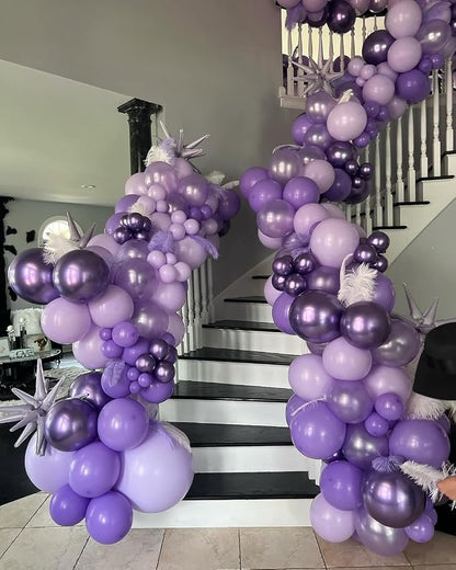 KBZVNAF Purple Latex Balloon Set 60 Packs 12 Inch | Metallic Chrome Purple - Image 5