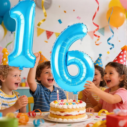40 Inch Number 16 Balloons for 16th Birthday Party Decorations, 0-100 Jewelry - Image 2