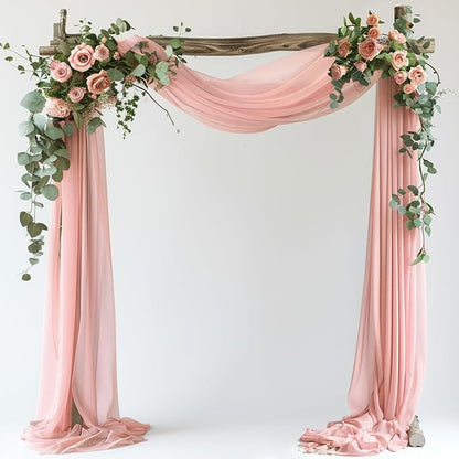 Blush Wedding Arch Draping Fabric Backdrop Drapes Sheer 28.7"x 20FT | Sheer by Wokceer