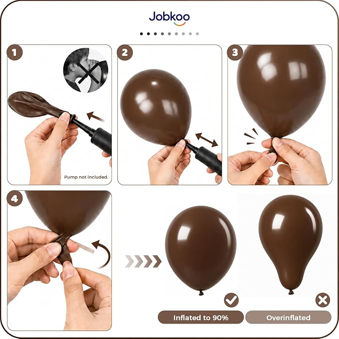 Jobkoo Brown Balloons 12 Inch, Dark Brown Coffee Neutral Latex Balloon | Matte - Image 5