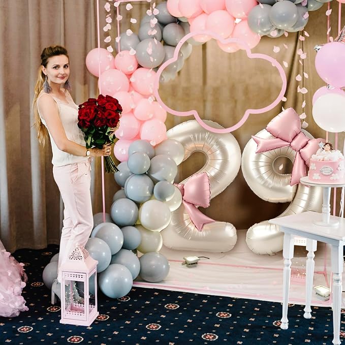 40 Inch Cream Number 9 Balloon - Image 6