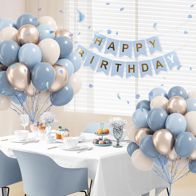 12inch Dusty Blue Balloons - Image 7