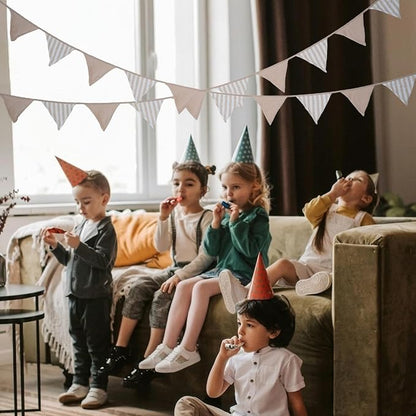 2Pcs Triangle Bunting Flag No-DIY Cotton Fabric Garland Reusable Party Banner - Image 7