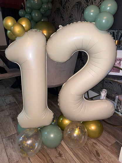 Number 20 Balloons for 20th Birthday Decorations Women Men Party, Cream | 40In - Image 4