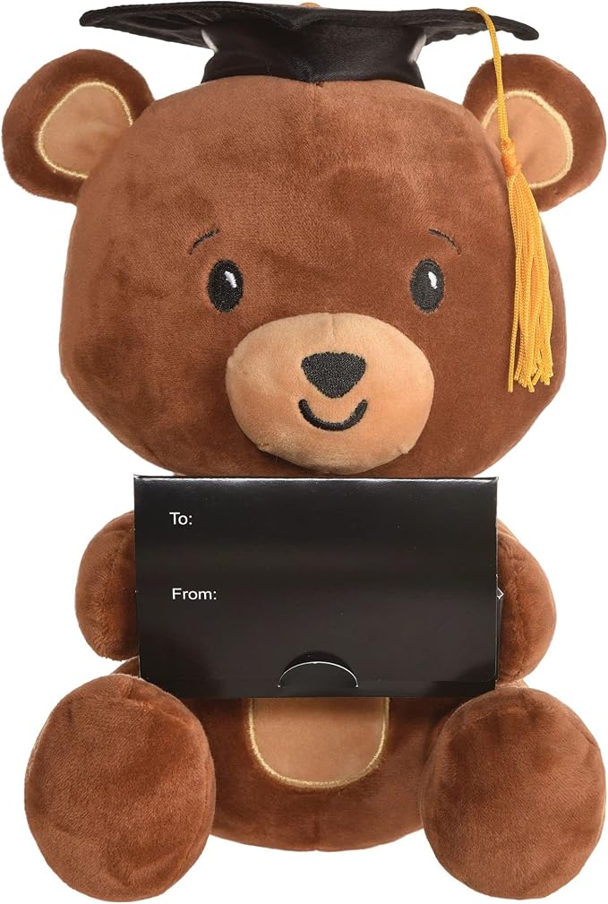 Brown Grad Bear Plush Balloon Weight & Gift Card Holder - Image 4