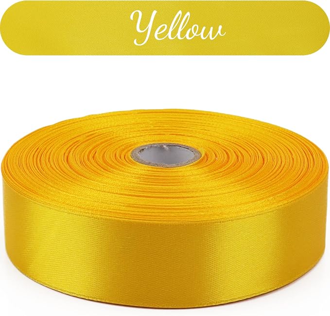 Nsilu 1 inch Yellow Ribbon for Gift Wrapping 50 Yards Perfect Wedding Party - Image 5