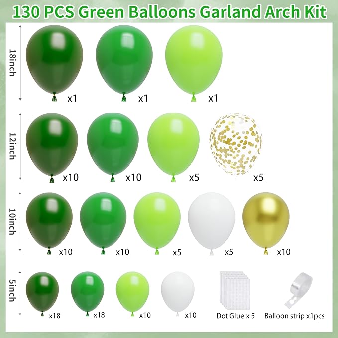 Green Balloons Arch Kit - Image 2