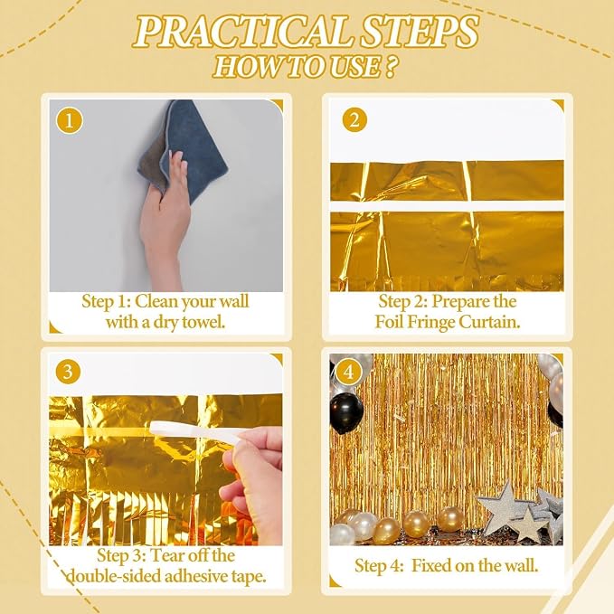 DECOCKRAT 3 Pack Foil Fringe Backdrop - Image 2