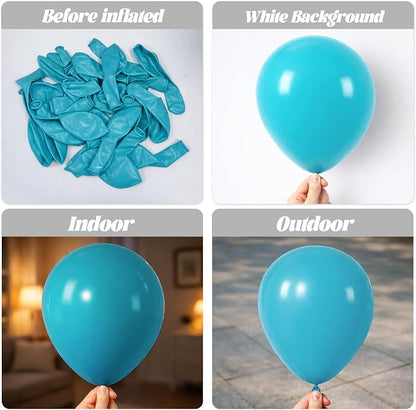 Voircoloria 90pcs Peacock Blue Balloons Garland Arch Kit, 18 12 10 5 Inch | - Image 3